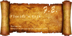 Florián Erik névjegykártya